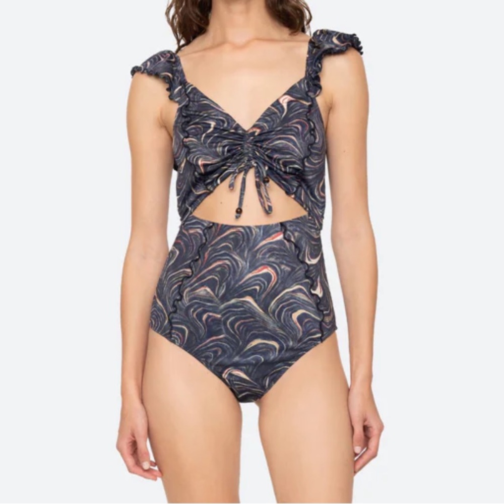 Sea NY Women’s Amara cutout One Piece, Multi color, sample size S/4